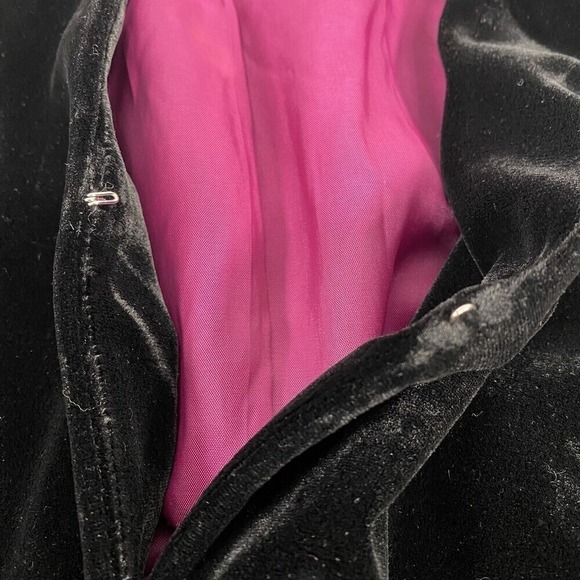 Ann Taylor Womens Velvet Silk Lined Blazer jacket size 14 Black Boho Holiday - Picture 5 of 10